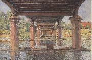 Alfred Sisley Under the Bridge at Hampton Court, oil